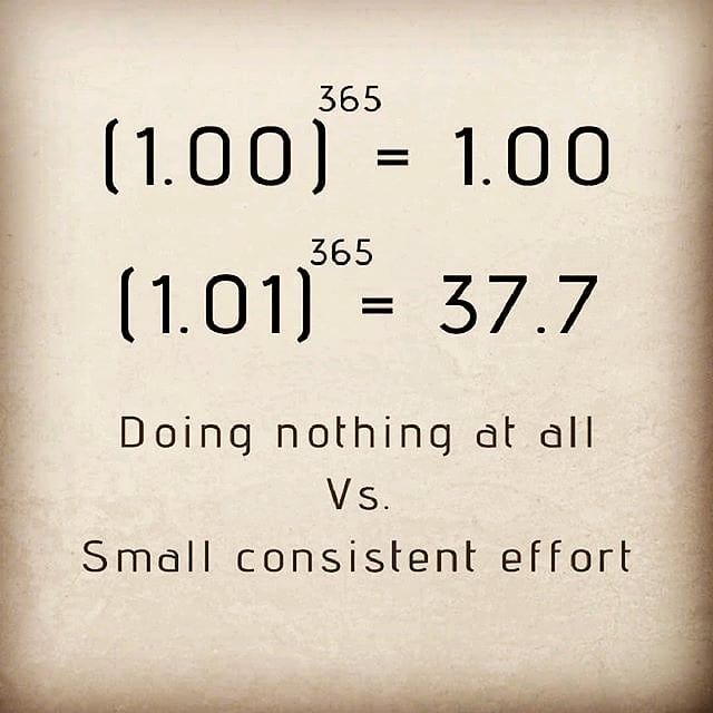 Make sure you are trying to improve every day. No matter how much, no matter what.