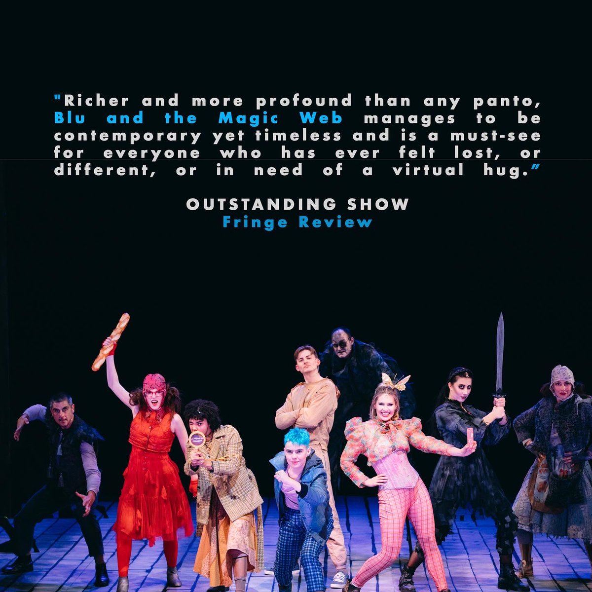 TRUESTORYtc's tweet photo. #BluMagicWeb has rave reviews & audiences are loving it! Tix: https://t.co/zwWy6fy9bC @FringeReview @broadwaybaby #theatre #brighton #christmas https://t.co/3lOS081uIb
