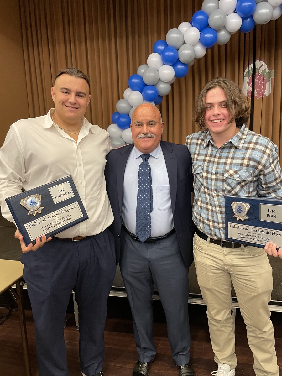 Was also honored to be asked back to the AL football awards banquet and give the Jesse Loebach, and David Edsill memorial awards. These two young men, Jake Samuelson and Eric Boen embody the the character qualities, the work ethic and the passion of these 2 departed Braves!