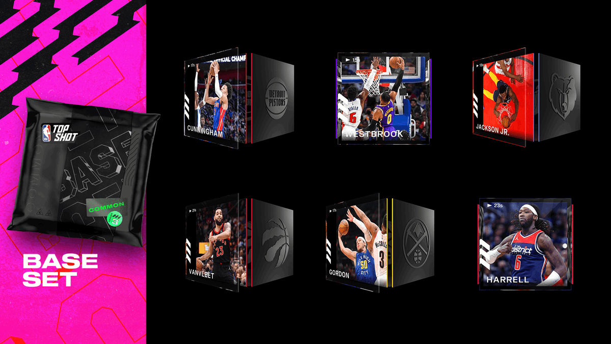 NBATopShot's tweet photo. 🔥 DROPPING THURSDAY 🔥

Series 3⃣ Base Set, Release 5⃣ 

🏀 Rookie Debut Moment from the 2021 No. 1 overall draft pick 
🏀 Westbrook, FVV, JJJ, Aaron Gordon, Harrell &amp; more... 

Full details ➡️ https://t.co/90VocUEpkf https://t.co/t4PBno2ojm