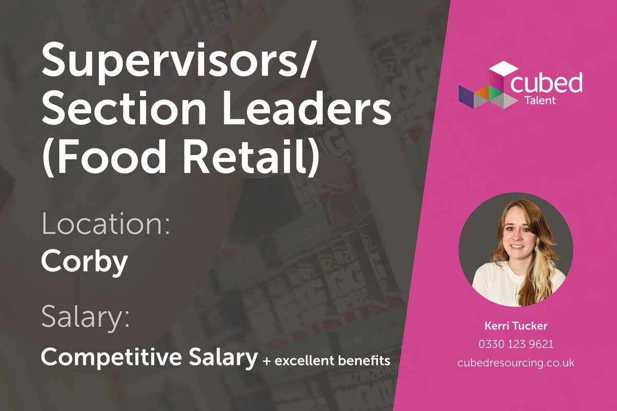 Cubedcareers's tweet image. Working in partnership Company Shop, Cubed is recruiting for forward thinking retail team leaders/managers to head up and lead section teams at their Corby store.

Follow the link below for more information or call Kerri on 07748114223

jobs.cubedresourcing.co.uk/vacancies/2363…

#SectionLeader