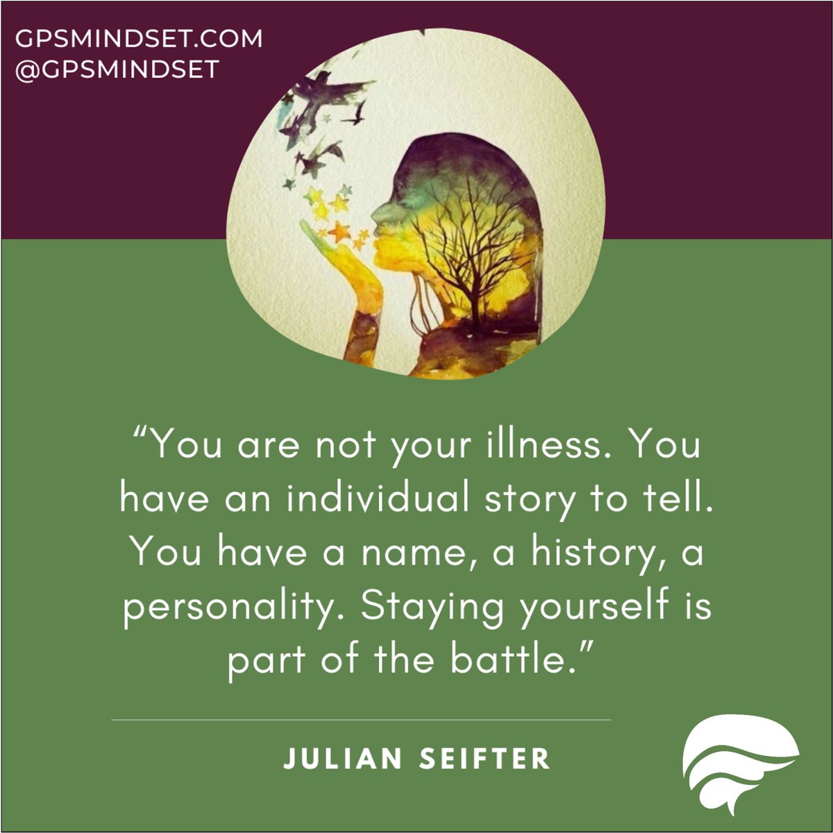 GPSmindset's tweet photo. “You are not your illness. You have an individual story to tell. You have a name, a history, a personality.........” - Julian Seifter
#bipolar #adhd #depression #mentalhealth #mentalhealthawareness #mentalhealthcommunity #washingtondc #maryland #gpsmindset https://t.co/a1F2uQMDmo