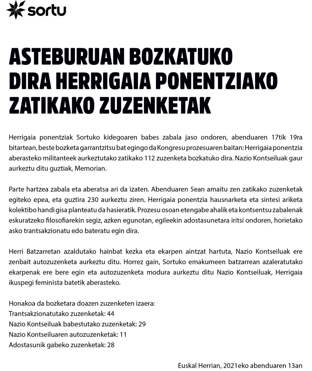 sortuEH's tweet photo. Asteburuan bozkatuko ditugu #Herrigaia ponentziako zatikako zuzenketak.

#LehenikHerria

https://t.co/EOhWhj39Q5 https://t.co/V1qNoJOGpQ