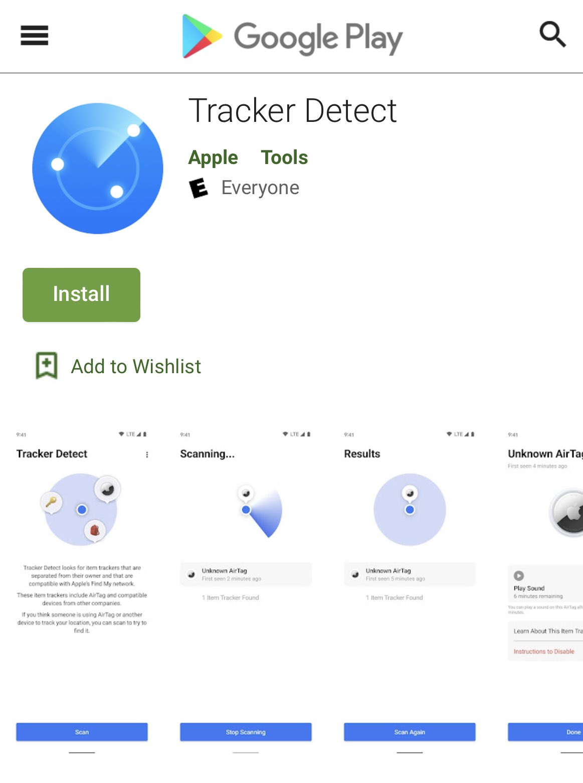 Apple releases AirTag 'Tracker Detect' app for Android