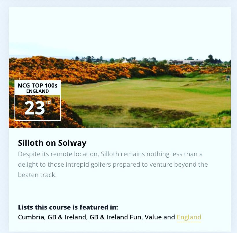 Congratulations to <a href="/sillothgolfclub/">sillothgolfclub</a> who were voted number 23 in the @nationalclubgolfer Top 100! 

We certainly can’t wait to have our first Major Championship there on Saturday 28th May 2022. 

Our Juniors are in for a right treat 😄⛳️

#juniorgolftour #juniorgolf