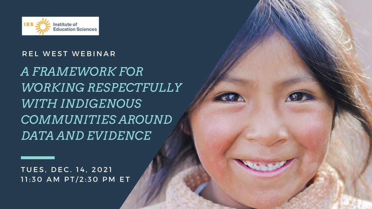 REL_West's tweet photo. New webinar! Join @REL_West TOMORROW 12/14, 11:30 am for a free webinar to explore principles and practices for working respectfully with Indigenous community members to advance educational equity for Native American students. https://t.co/jJeflB9khu #nativeed #nativeedchat https://t.co/t7JMuf4Lem