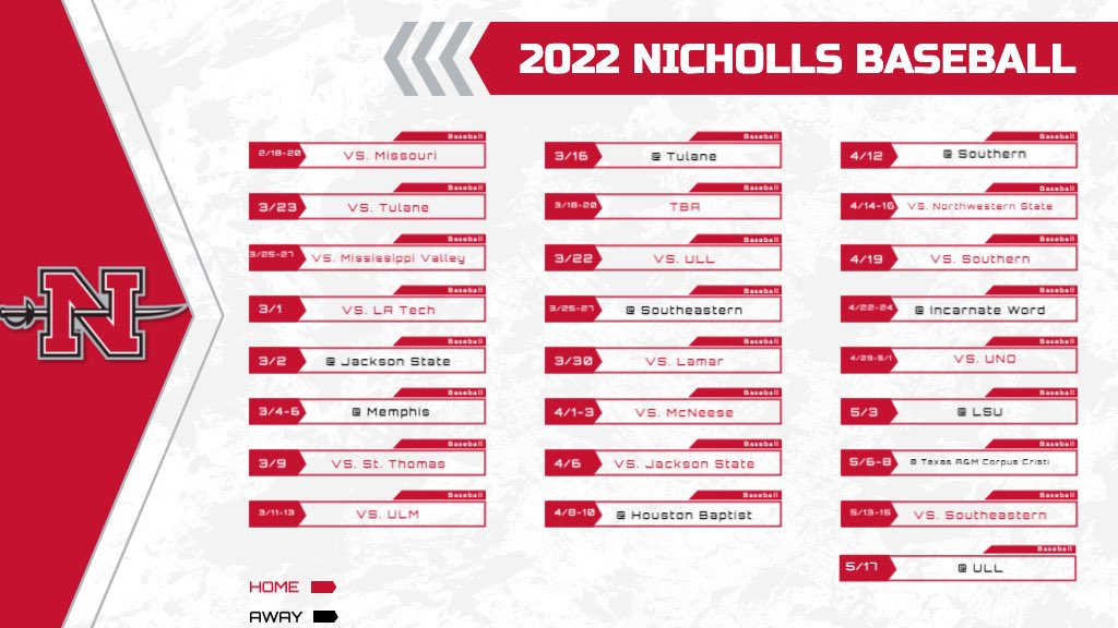 We look forward to seeing you at “The Did” this spring! 🚩#BaseballOnTheBayou #GeauxColonels ⚔️