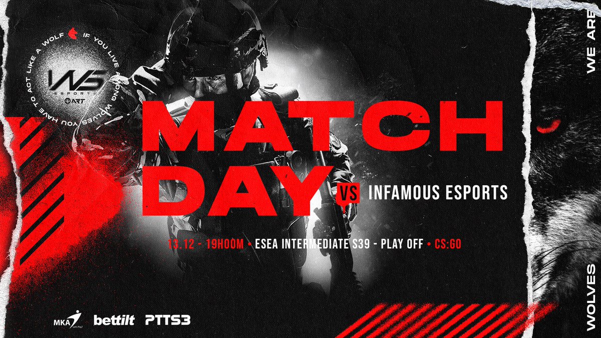 WSESPORTSPT's tweet image. Entramos em jogo dentro de momentos a contar para o primeiro jogo do Play Off da @ESEA ⚡️

🏆 PlayOff @ESEA Intermediate 
⏰ 19H00 
🆚 @INFAMOUSRL 
📺 twitch.tv/rafaelpaisgk 

#WEAREWOLVES #GOWS 🐺⚡️