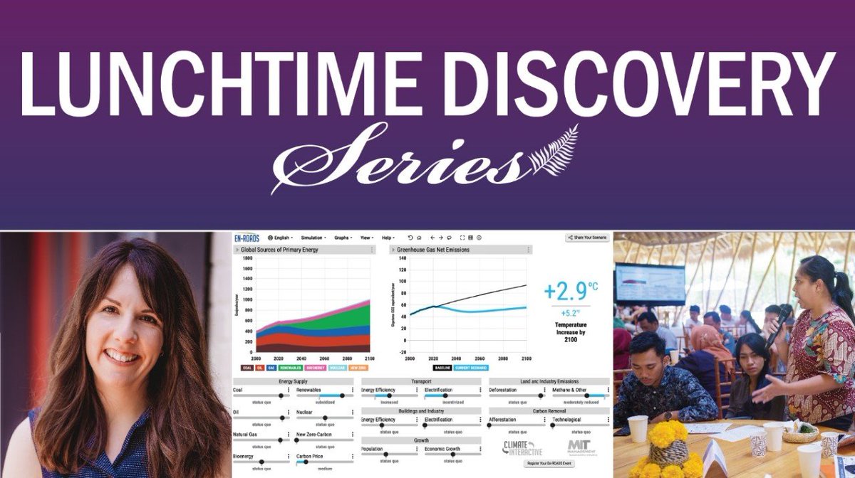 Janet Chikofsky, Climate and Energy Program Coordinator, Climate Interactive, Lunchtime Discovery Series guest.
Screenshot of online simulator, an En-ROADS training workshop.