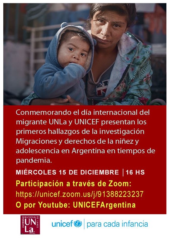 Pabloceriani_'s tweet photo. Este miércoles, @IJDHUNLa y @UNICEFargentina presentamos los primeros hallazgos de la investigación “Migraciones y derechos de la niñez y adolescencia en Argentina en tiempos de pandemia (2021 - 2022)”.  Zoom: https://t.co/0tc9vQ33jX, o Youtube: https://t.co/HEZYmzEz0d https://t.co/MzgDBlSp3b