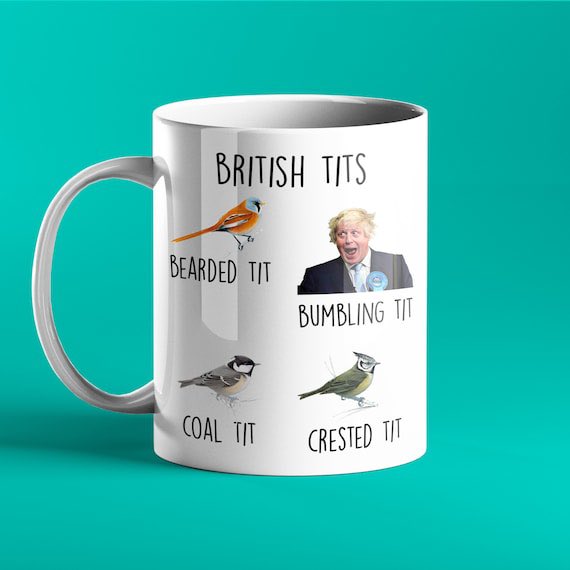 PricklyCards's tweet photo. NEW British tits gift mug… 👀 

https://t.co/Yly44YOze4 

#BorisJohnson #bumblingtit https://t.co/P8jBInRvFn