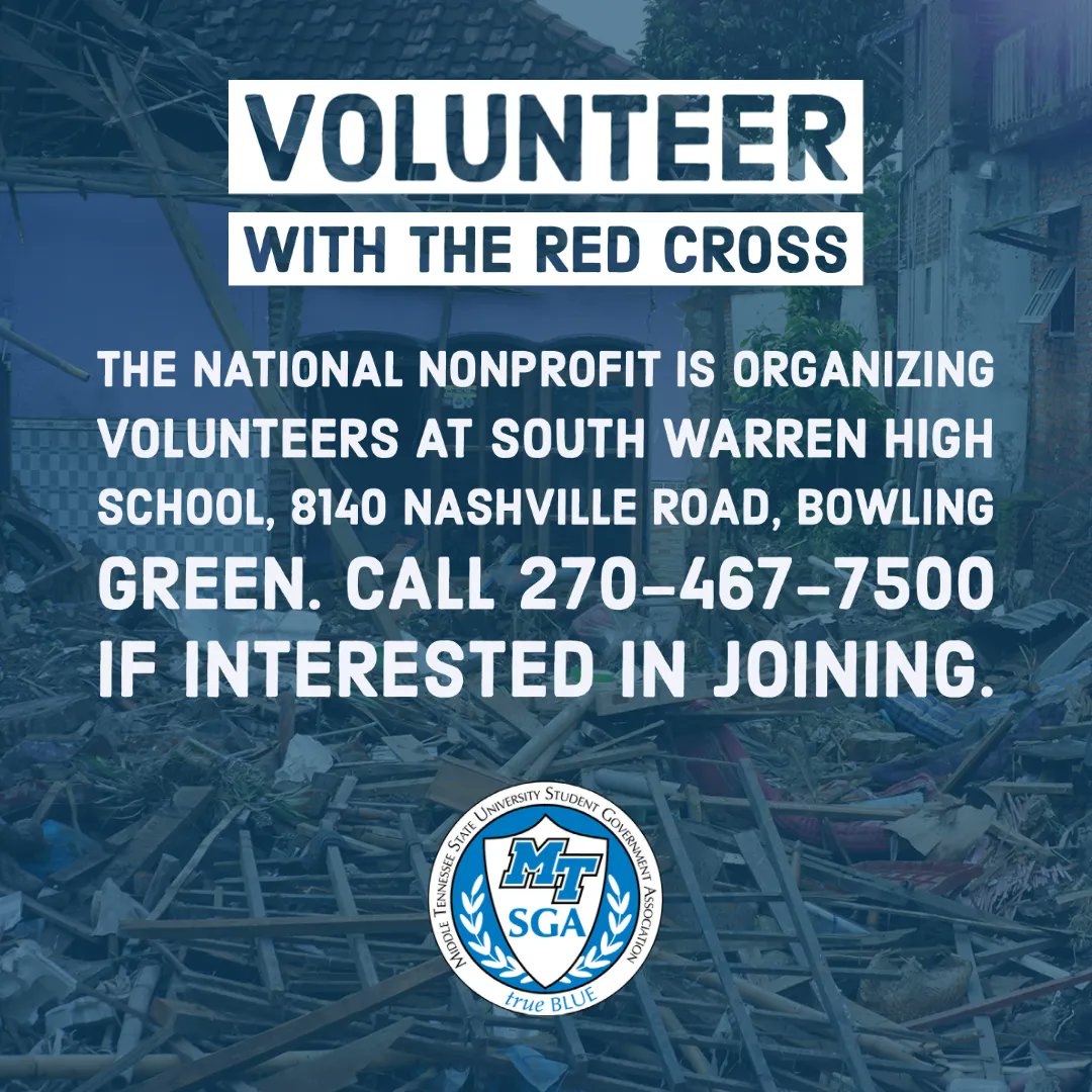 MTSUSGA's tweet image. Here is some information on how you can get involved with relief efforts in Kentucky and Tennessee.
#kystrong #tnstrong