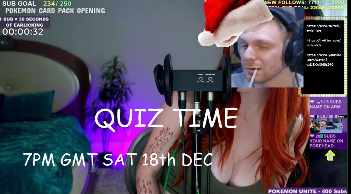 Billers Christmas Quiz - Saturday 18th December 7PM GMT! You won't wanna miss it.

twitch.tv/billers