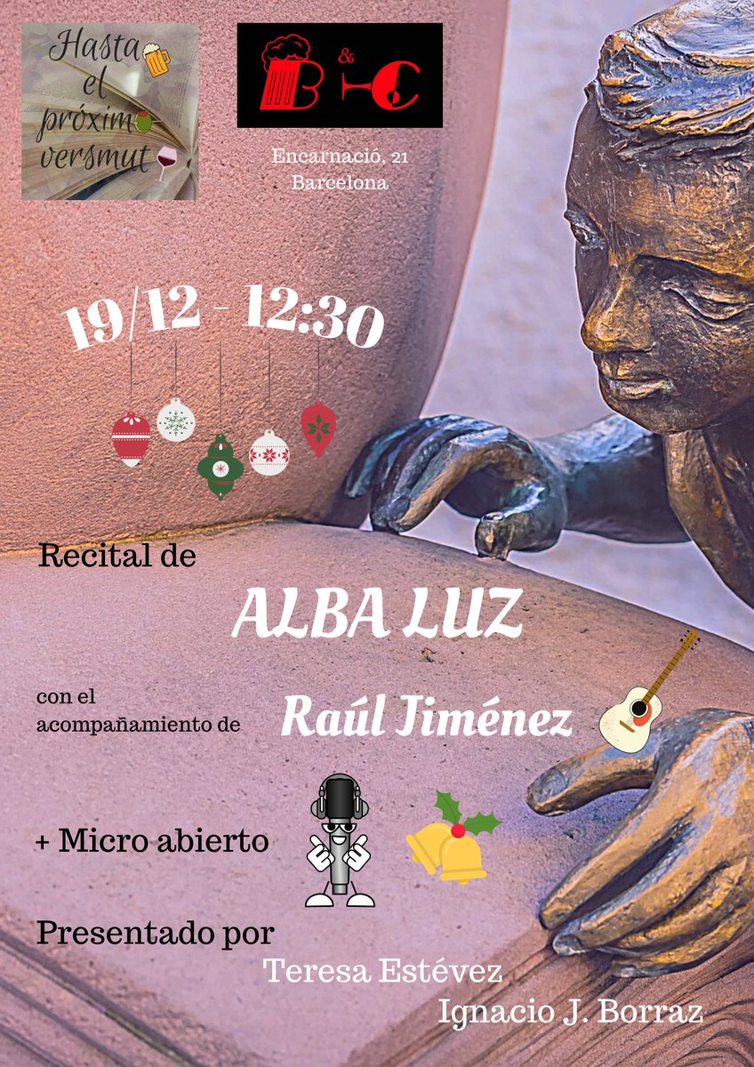 proximoverso's tweet photo. Regresamos este domingo, 19/12, en nuestra edición Versmut con la poesía de Alba Luz acompañada por la música de Raúl Jiménez. https://t.co/8epXuXlwsa