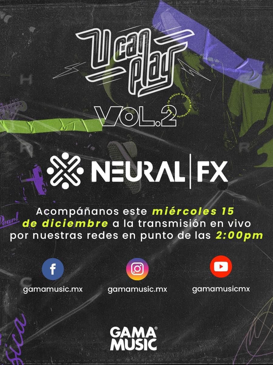 Neural FX (@neuralfx) on Twitter photo 🔥🔥Aparten la fecha🔥🔥.
Este miércoles 15 de dic a las 2 pm queremos verlos a todos en las redes sociales de <a href="/gamamusic/">Gama Music</a> en donde se transmitirá un live de nuestra banda.
¡No se lo pierdan!
Ayúdenos compartiendo para llegar a más oídos 🙌🏻. 🔥🔥Aparten la fecha🔥🔥.
Este miércoles 15 de dic a las 2 pm queremos verlos a todos en las redes sociales de <a href="/gamamusic/">Gama Music</a> en donde se transmitirá un live de nuestra banda.
¡No se lo pierdan!
Ayúdenos compartiendo para llegar a más oídos 🙌🏻.