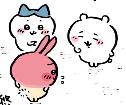 ngnchiikawa うさぎの姿でも赤くなるちいかわ 自分の姿の時よりも赤い