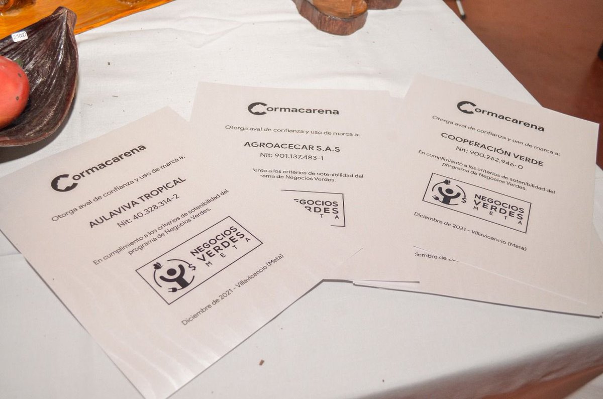 CORMACARENA's tweet photo. ¡Momento histórico para los #NegociosVerdes del Meta!
Por primera vez en 14 años, #Cormacarena entregará aval de confianza a emprendimientos amigables con el ambiente, por cumplir con el 60% de sostenibilidad ambiental en sus productos y servicios.
#PóngaseVerde #ElMetaLoVale https://t.co/CaZihBuHqd