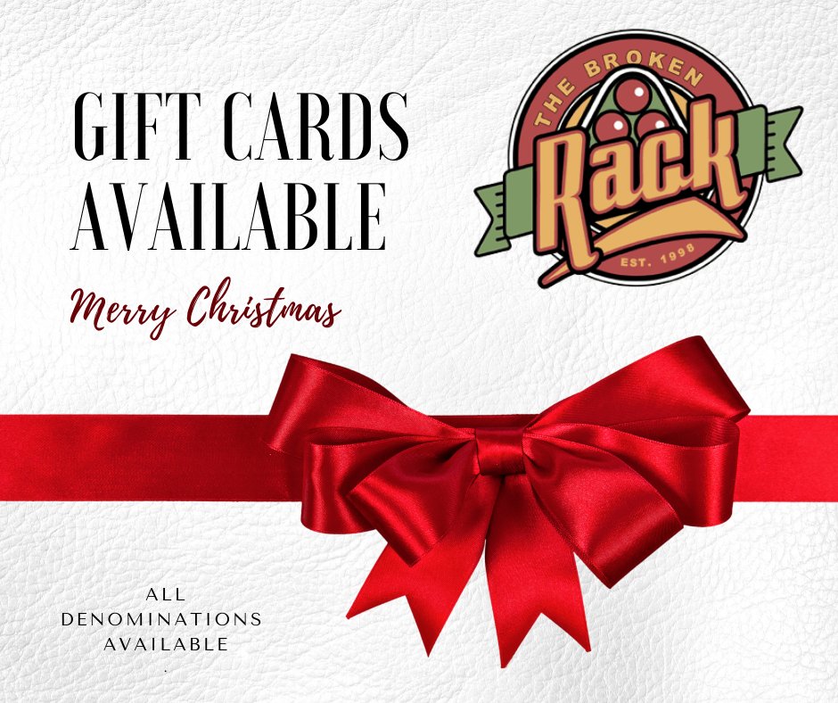 Gift Cards Available
Happy Holidays from The Broken Rack Crew!