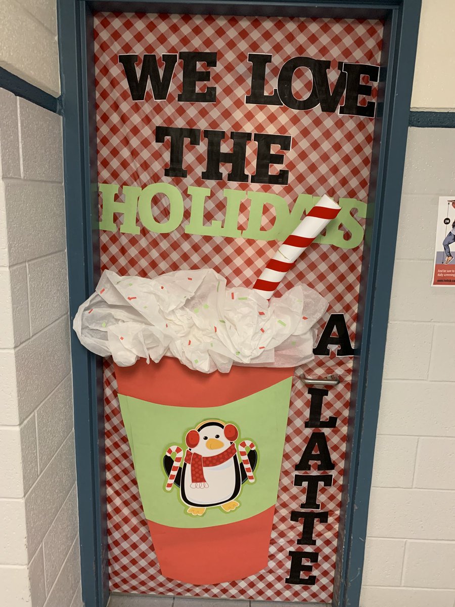 a_ribout's tweet photo. I had a tough time judging the DE door decorating contest today! https://t.co/YfslRxAR5m