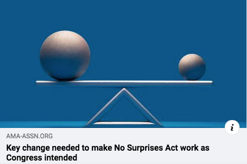 LADocs_'s tweet photo. AMA has partnered with American Hospital Association in asking courts to ensure dispute resolution provisions of No Surprises Act reflect the basis for its bipartisan passage through Congress
Learn more here: https://t.co/ULTv17e0Kr
#AMA #healthlegislation #healthcare #congress https://t.co/VOI7j2cLbl