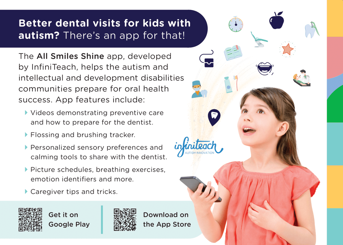 InfiniTeach (@infiniteach) on Twitter photo For kids with #autism, brushing teeth or visiting the dentist doesn’t have to be so overwhelming thanks to our new All Smiles Shine app. <a href="/DDFGivesBack/">Delta Dental Foundation of MI, OH, IN, and NC</a> <a href="/PennDentalMed/">Penn Dental Medicine</a> #allsmilesshine For kids with #autism, brushing teeth or visiting the dentist doesn’t have to be so overwhelming thanks to our new All Smiles Shine app. <a href="/DDFGivesBack/">Delta Dental Foundation of MI, OH, IN, and NC</a> <a href="/PennDentalMed/">Penn Dental Medicine</a> #allsmilesshine