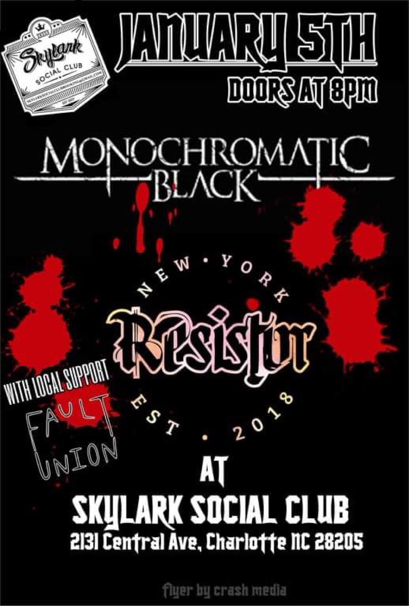 Halls: decked
First show of 2022: booked
<a href="/WEARERESISTOR/">WEARERESISTOR</a> <a href="/MonochromaticBl/">Monochromatic Black</a>