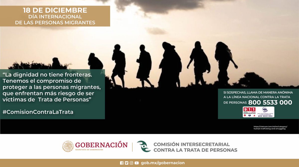 La dignidad no tiene fronteras. #ComisiónContraLaTrata #DíaInternacionalDeLasPersonasMigrantes