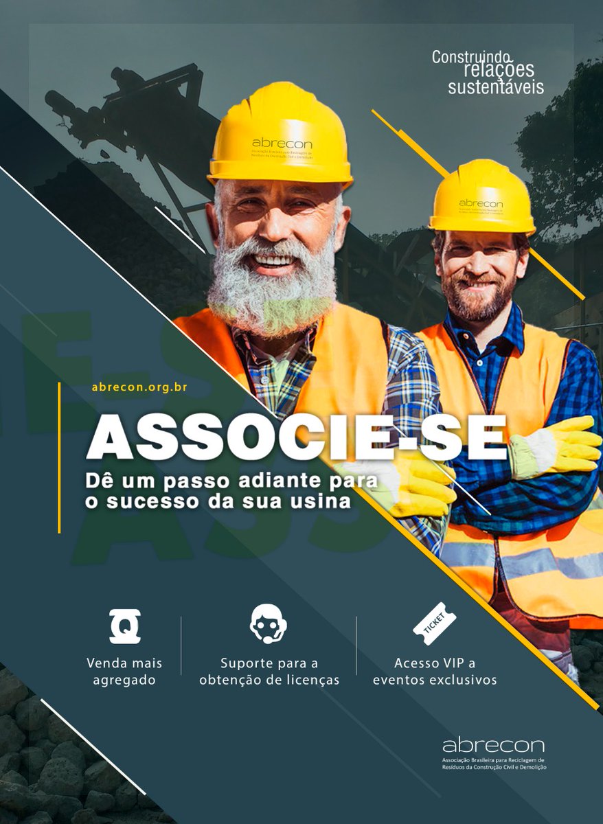 Abrecon_brasil's tweet photo. Associe-se à #Abrecon!
Vamos juntos promover a #reciclagem de resíduos da construção.
Somos o maior movimento do setor e estamos há 10 anos promovendo a causa.
#VamosJuntos https://t.co/QUoF20Ns5t