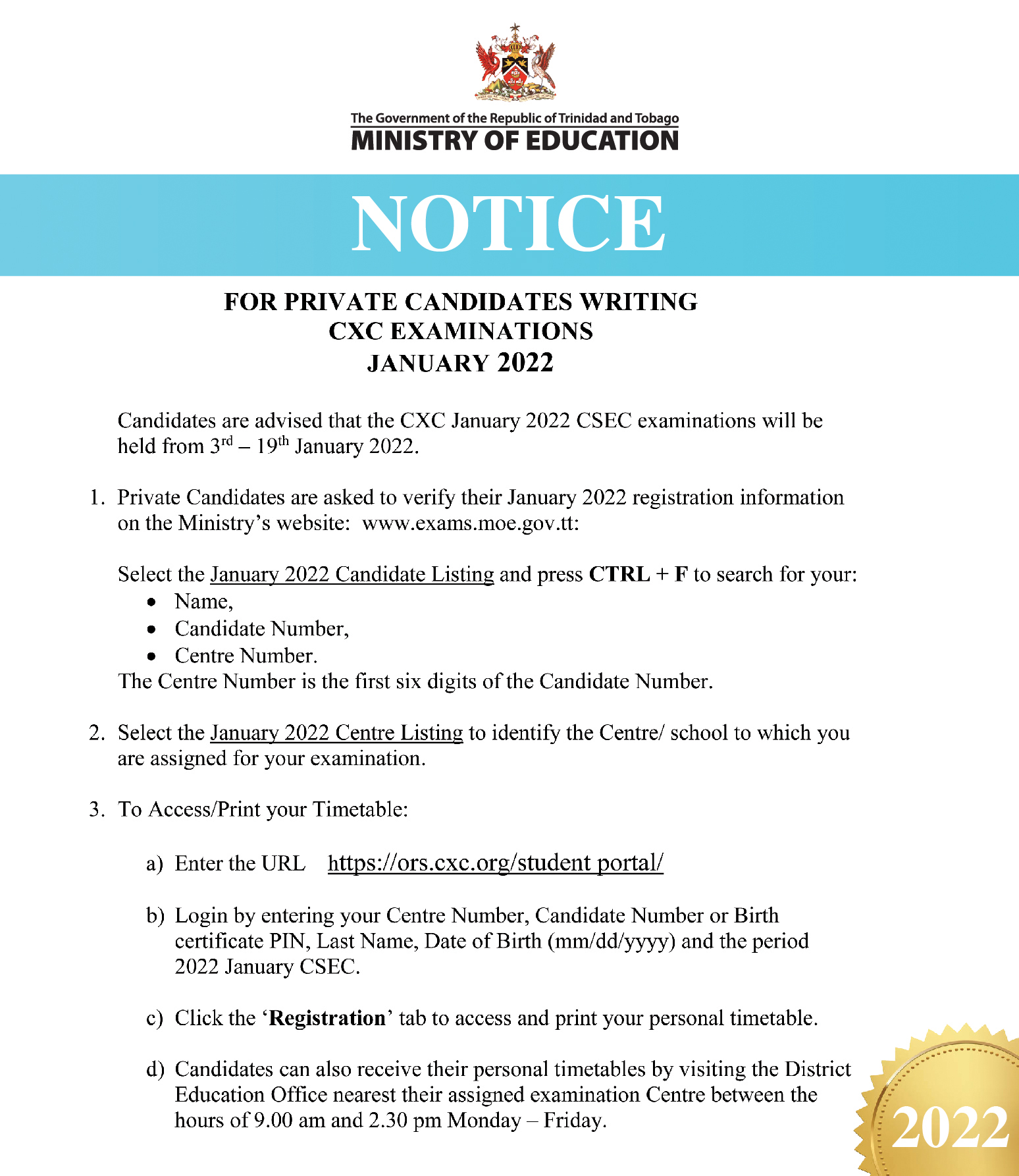 Ministry of Education Trinidad and Tobago (@MoEduTT) / Twitter