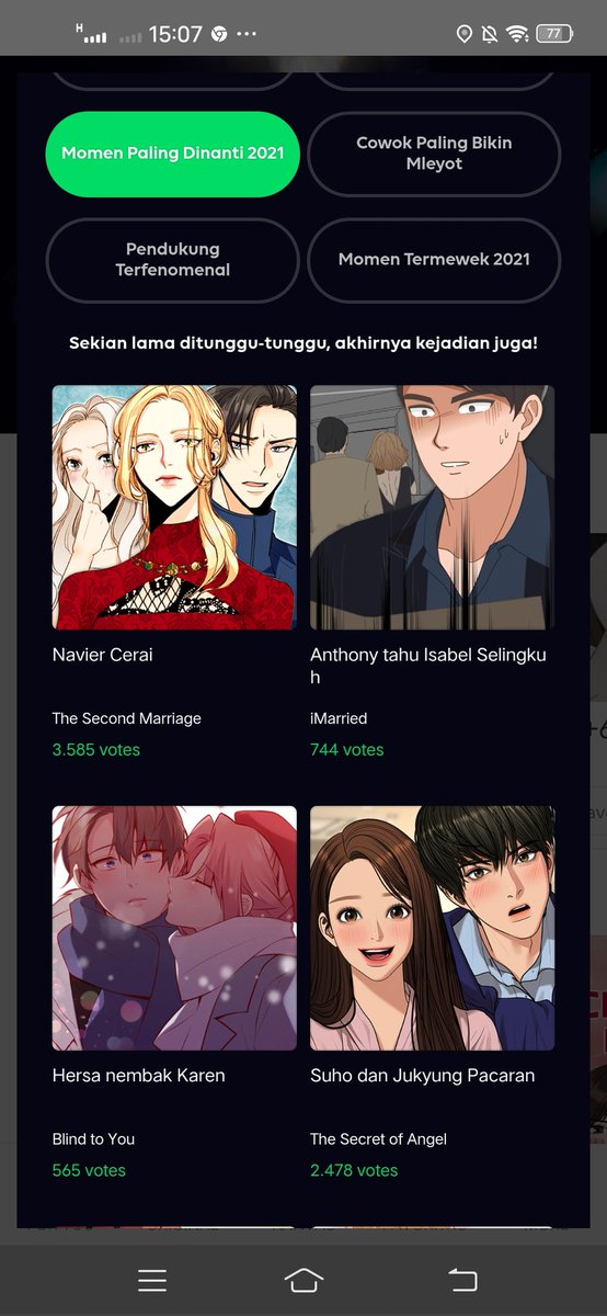 cikakey's tweet photo. Thank you so much!! My first time, me&amp;my team got nominated on line webtoon untuk kategori "momen paling di nanti 2021"

Title :Blind To You https://t.co/EZlUYSTPnL