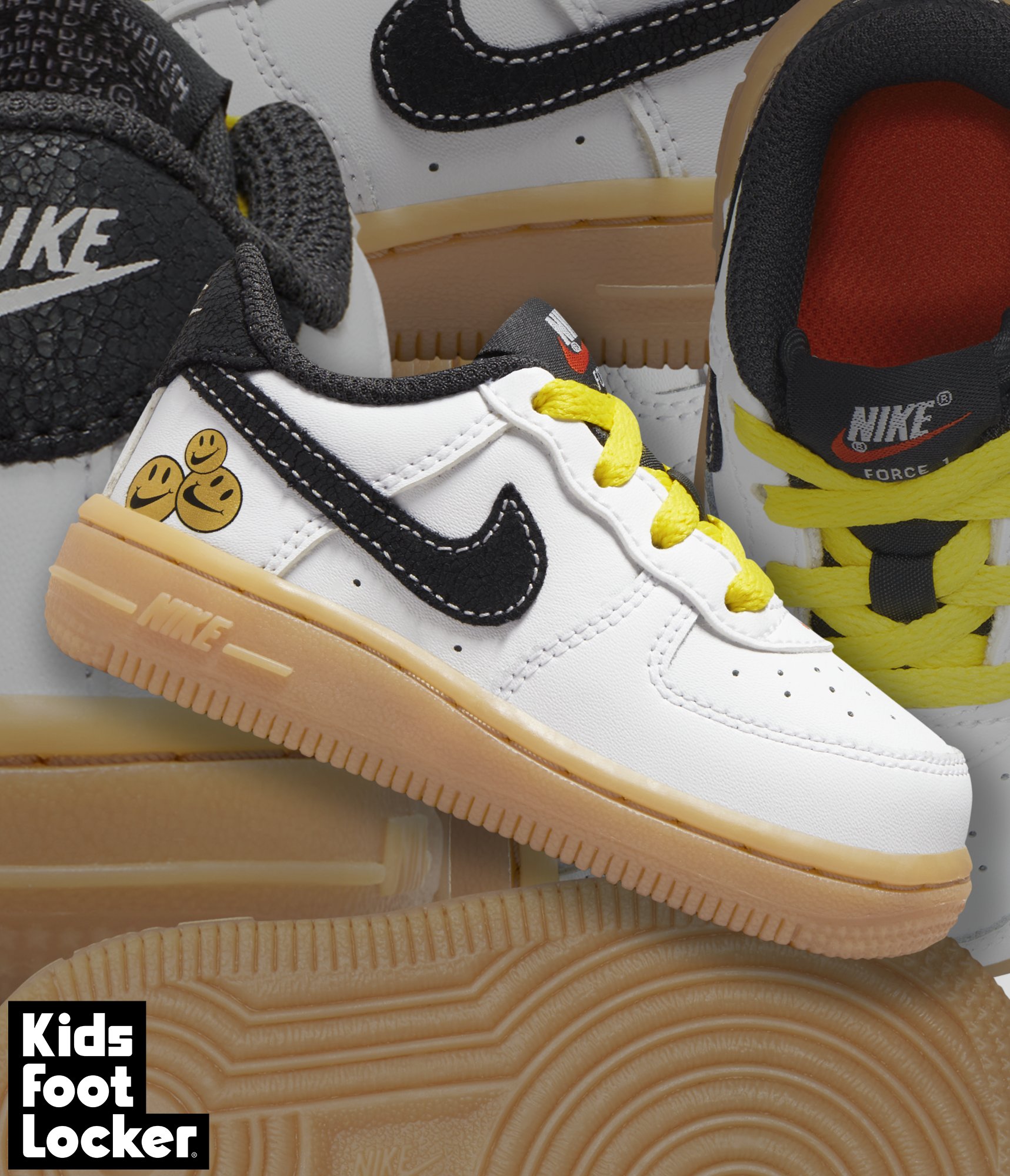 Kids Foot Locker on X: Just too clean. 👌 The White/Black #Nike Air Force 1 Mid Microbranding is in stores now! / X