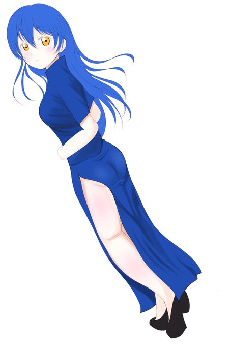 チャイナドレス海未ちゃんの途中経過。やっぱりドレスの影にはこだわりたいですね。
 #園田海未 #lovelive #ラブライブ 