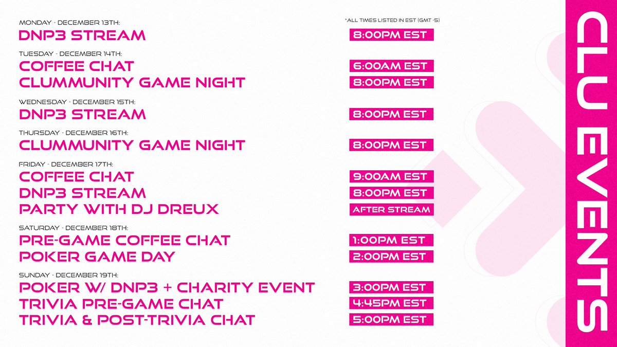 CluCoin's tweet photo. We have a ton of events coming up this week. Make sure you don't miss them!

Visit the $CLU Discord to join in on the fun. 
https://t.co/MOwwQdMfTh https://t.co/6zbMHDnTjY