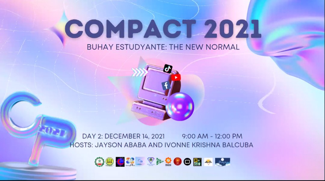COMPACT2022's tweet image. LIVE: Kamusta mga COMBROADkadas?! 🤪 Today is our second-day-event of #COMPACT2021. Watch out as we showcase the entries of #BuhayEstudyante on this AM session. Tune in to this Twitter thread for live updates. 😉

Go to Facebook Live as well:
fb.watch/9TFY14j-SG/