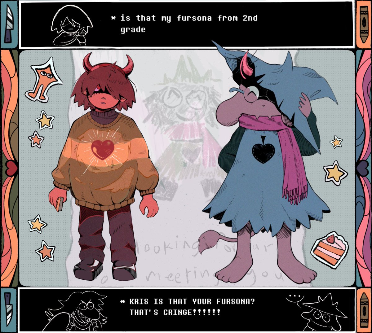 the deltarune theory that ralsei is kris's old headband….. 