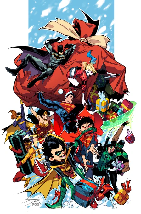 The moment to remember the @DCComics  Christmas card I did years ago, and with mind-blowing color of @loquesunalex  :) 