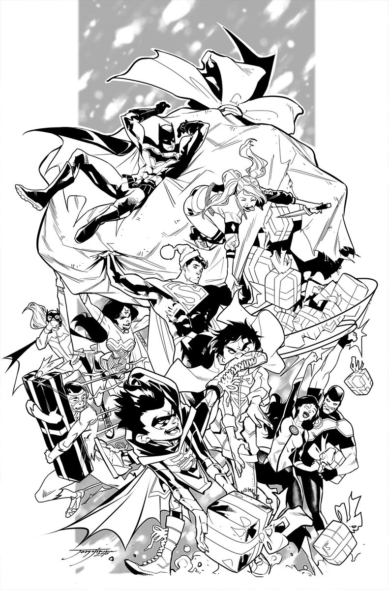 The moment to remember the @DCComics Christmas card I did years ago, and with mind-blowing color of @loquesunalex :)