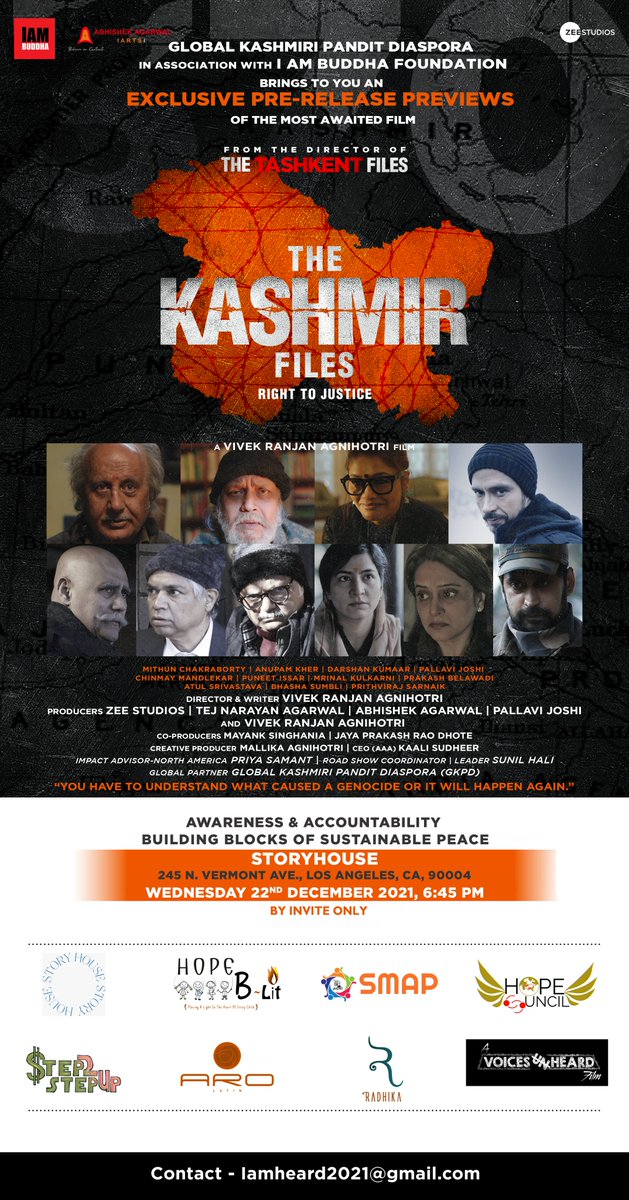 californiaVJ's tweet image. Those who don't learn from history are doomed to repeat it-proud to collaborate w/@HopeBLit @RuhiHak for #impactevent of #thekashmirfiles. @VivekAgnihotri @pallavijoshi @AnupamKher @MithunChakraborty . lets #unite against injustice to ensure no genocide takes place anywhere, ever