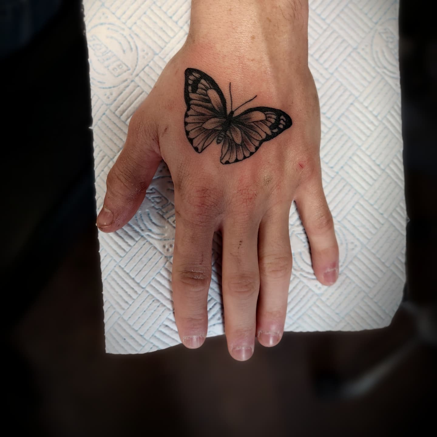 Cat Tattoo on Instagram Check out this butterfly hand tattoo by Car  Follow Car on instagram badassbutterfly and message them on