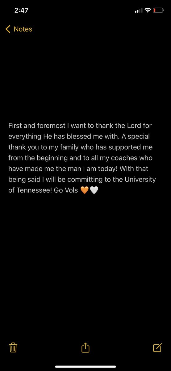 Committed!! <a href="/Vol_Football/">Tennessee Football</a> <a href="/coachjoshheupel/">Josh Heupel</a> <a href="/scott_altizer/">Scott Altizer</a> @CoachEkelerUT <a href="/Gelarbee/">Glen Elarbee</a> <a href="/CSmithScout/">Chris Smith</a> <a href="/MorsonKenny/">KennyMorson</a> <a href="/DCJ_15/">Daniel Johnson</a> #Vol #GBO🍊 #VFL