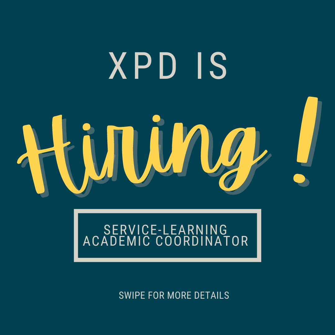 csbsjuXPD's tweet image. Need a student employment job? Excited about community service or service learning? We have the job for you- Apply to XPD!