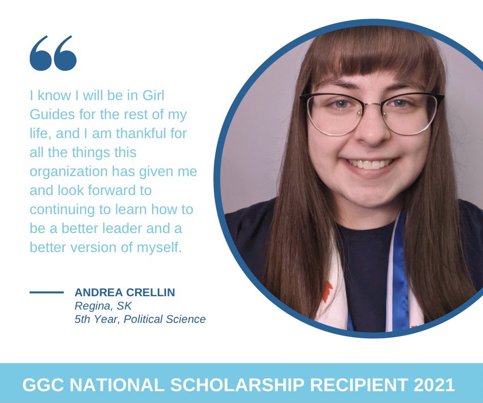 SaskGirlGuides's tweet photo. Congratulations to all @girlguidesofcan National Scholarship recipients! We are so proud. Here are the three fabulous recipients from Saskatchewan this year. 💙🎓🎉 https://t.co/9H05GYn2bA