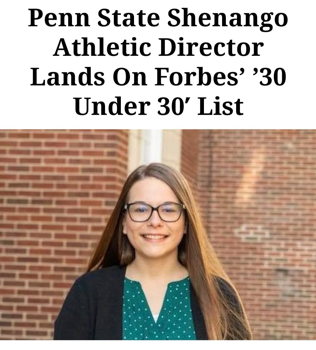 Check this out! <a href="/PSUSHAthletics/">Penn State Shenango Athletics</a>
••••••••••••••••
Congratulations to Penn State Shenango's Athletic Director Amanda Howett for making the Forbes' "30 Under 30" list! 
Find out more through: onwardstate.com/2021/12/09/pen… pic.x.com/8jKxiZZoiW