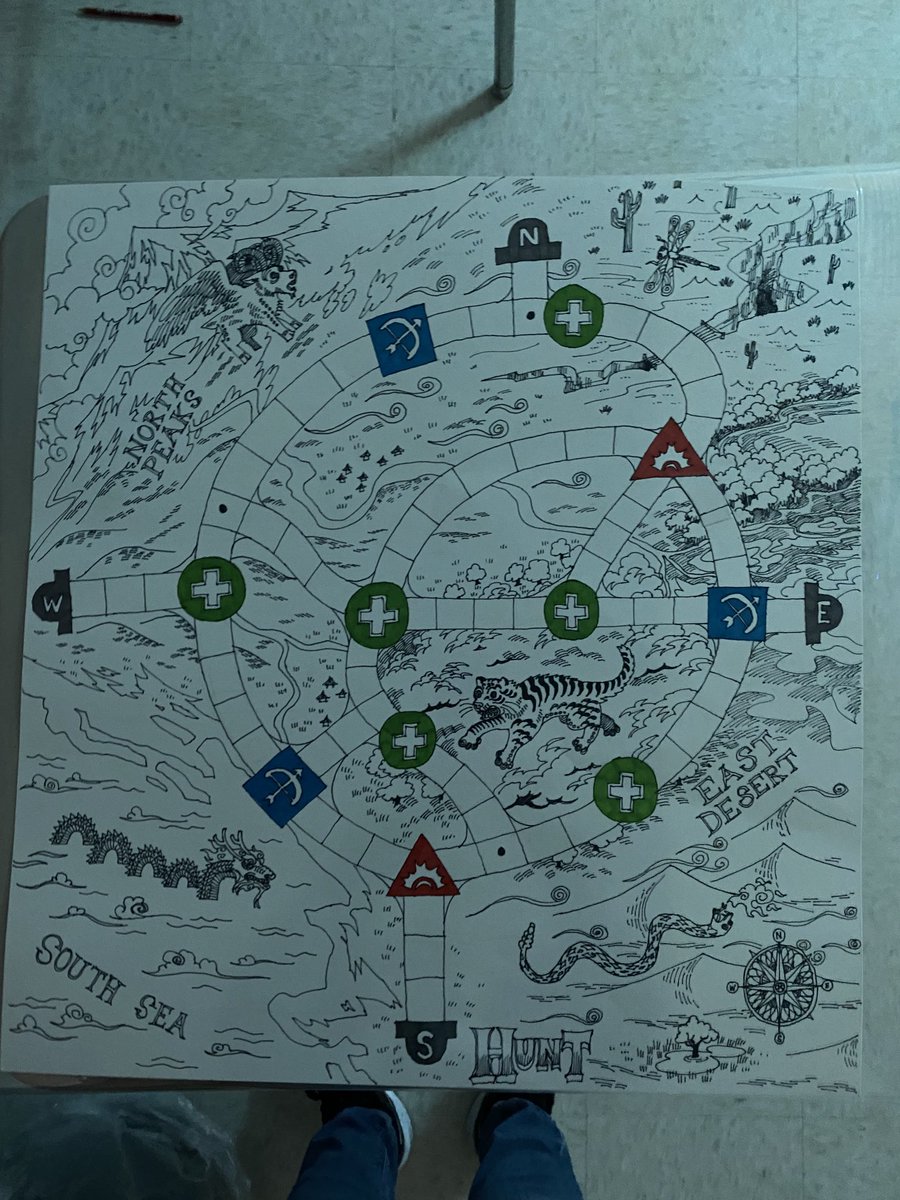 Math Reasoning students creating board games for their midterm project. Awesome artwork ⁦<a href="/MathClemens/">Clemens Math Dept</a>⁩ ⁦@SamuelClemensHS⁩