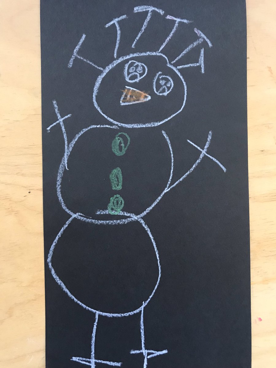SamasLauren's tweet photo. We drew pastel snow persons, today. I guess that this is the Corona version. 💛🧡@moorhead_emily @WinstonPSLDSB @joannaduarte15 https://t.co/IWdPxbwzGb