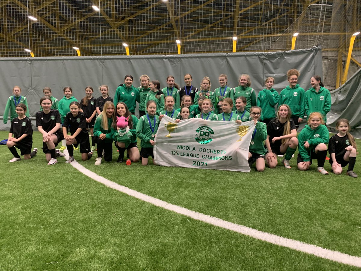 Our U13’s trophy presentation <a href="/NicDoc11/">Nicola Docherty</a> 2021 league champions🏆Girls pictured with league and league cup trophies. Shout out to our 15’s/13’s whites for the guard of honour and to <a href="/GaryDoctor1/">Gary Doctor</a>  for trophy presentation.