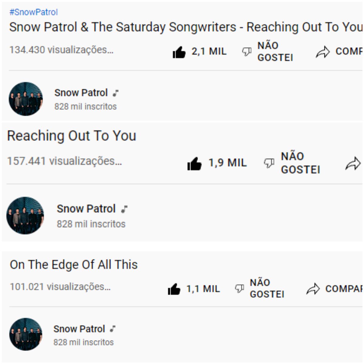 snowpatrolnews's tweet photo. EP update (Spotify, YouTube) π
β’
(Um update por semana /
One update every week. π)
β’
@snowpatrol #snowpatrol #snowpatrolband #musica #music #chasingcars #firesidesessions #saturdaysongwriters #patchworkpoetry #reachingouttoyou #charity #royalties https://t.co/LfzCy6NIGw