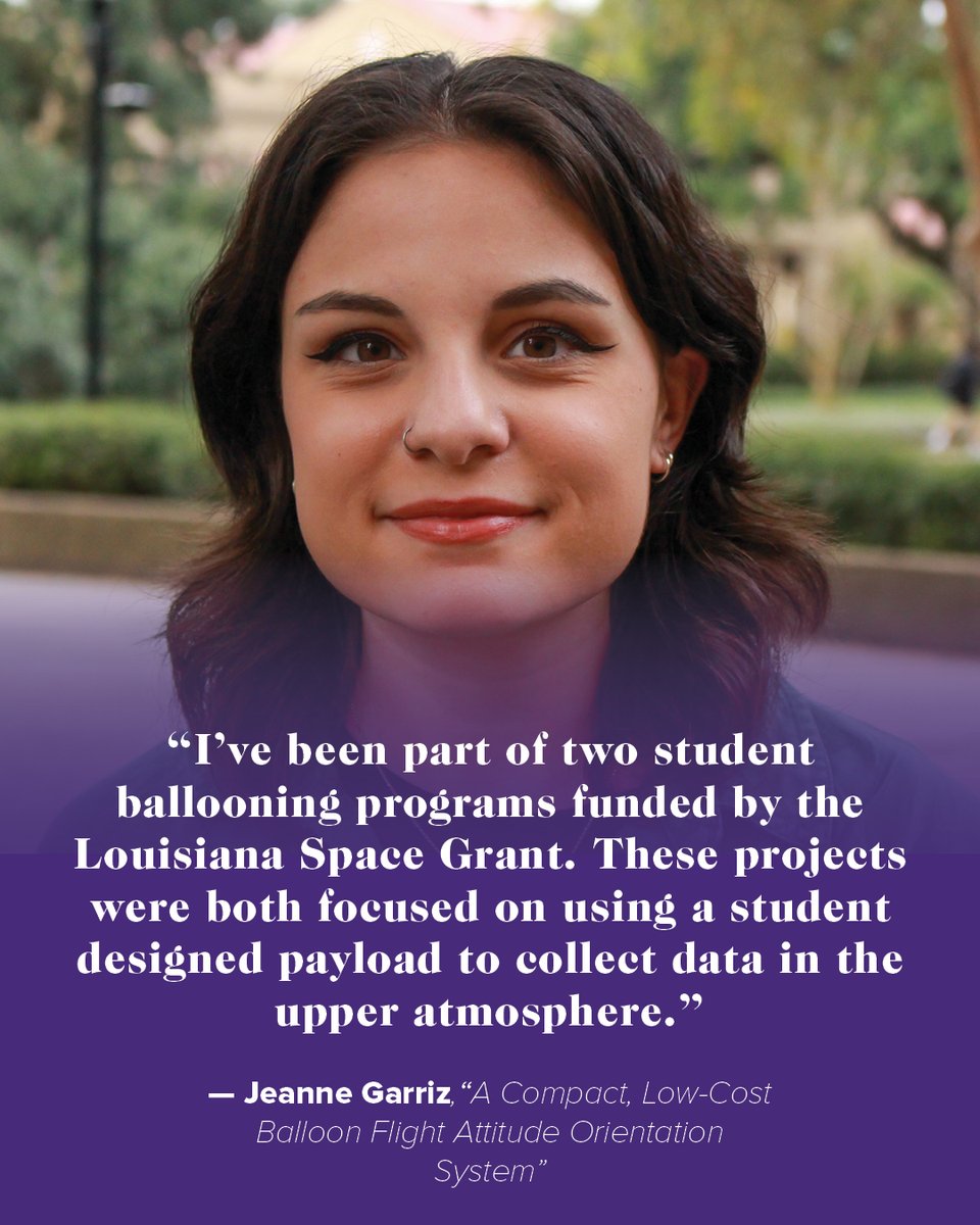 lsuscience's tweet photo. Undergraduate Researcher Spotlight 🔦 Meet @LSUphysastro major and @LaSPACEGrant researcher, Jeanne Garriz! She and fellow undergrad researcher, Sabrina Huezo, will be presenting their research at #AGU21 today!
Learn more about Jeanne: https://t.co/mUYnyIY4VQ
#LSUScienceStudent https://t.co/m6hZOt7DdA