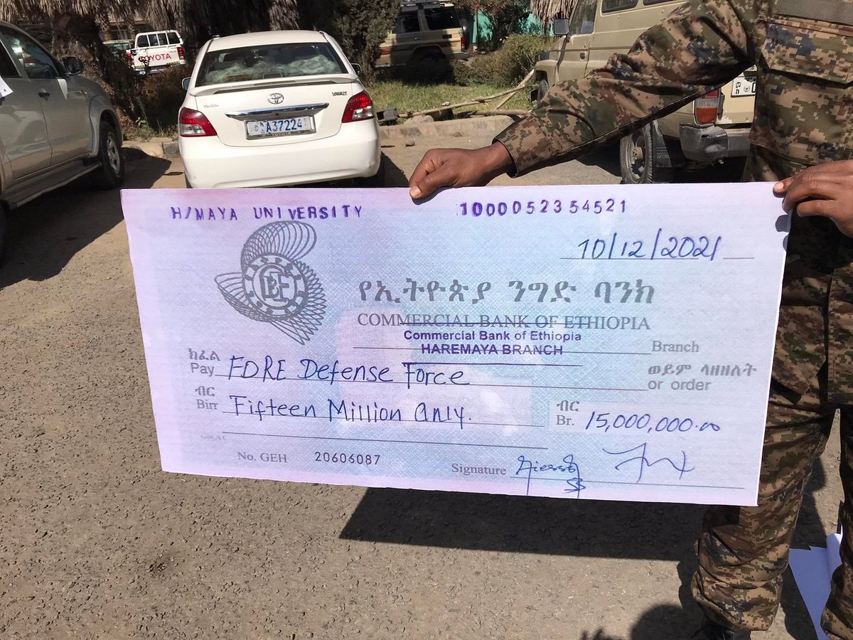 emnet_negash's tweet photo. According to @PressEthio, #Haremaya University donates 15 million, and #Adama Science & Technology University another 30 million birrs to support warfare.
How is academic collaboration possible with Ethiopian public universities financing civil war? https://t.co/a4WhHphv6w https://t.co/utZvFQaPVJ