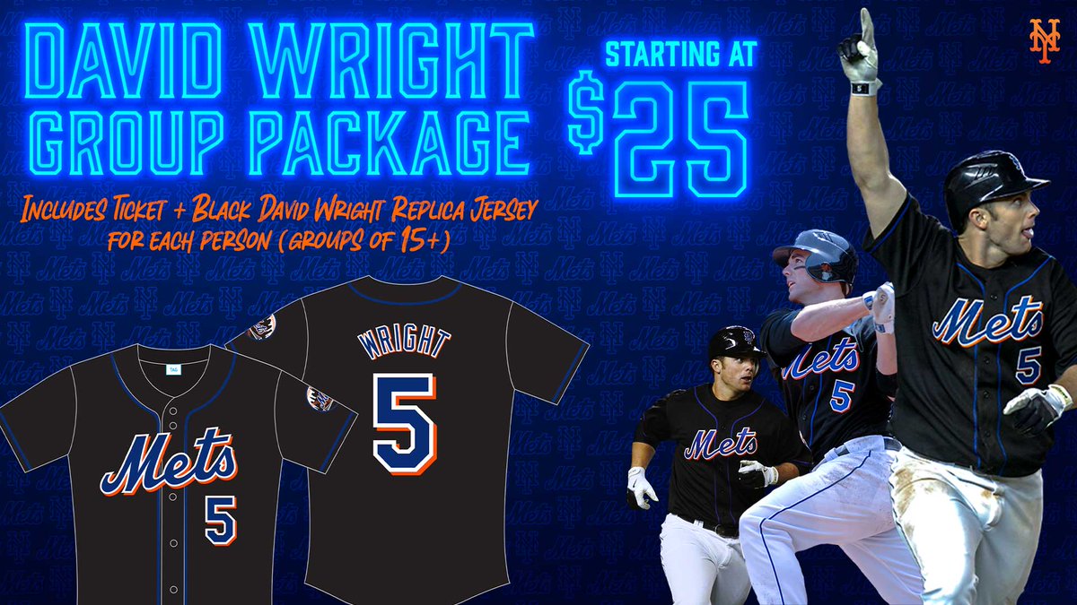 New York Mets on X: Do you like the David Wright Black Jersey? 🤔 Well  here's how you get it: purchase 15+ group tickets and receive a black David Wright  jersey with